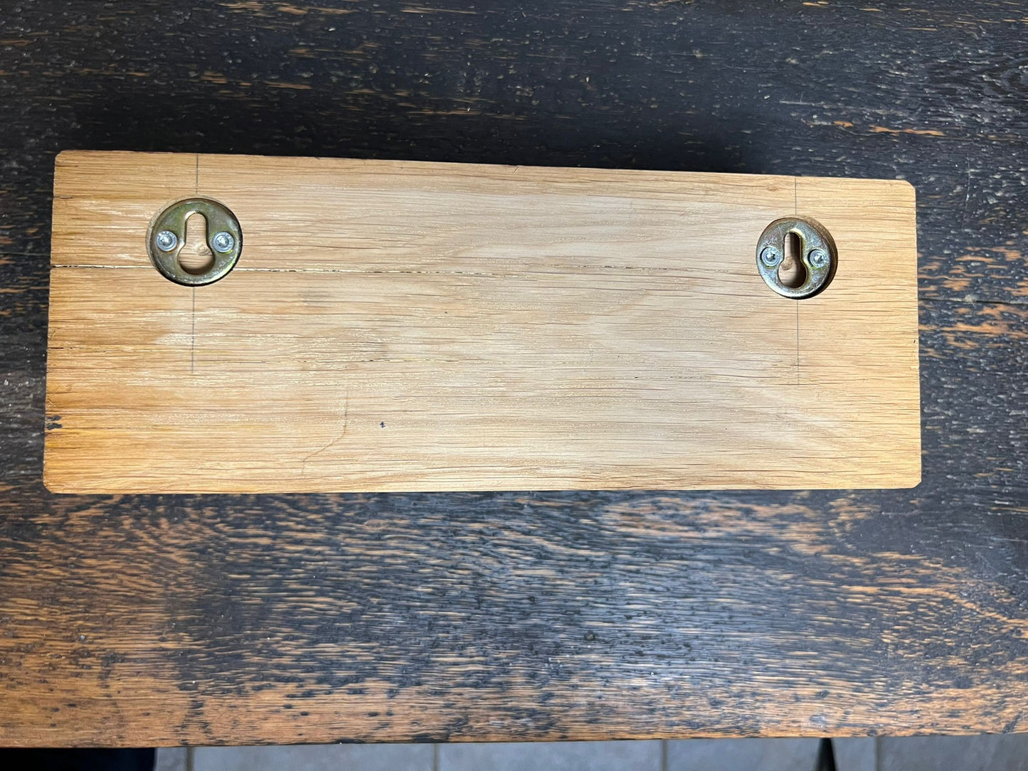 Magnetischer massiver Eichenbalken für Schlüssel oder vier Messer, Wandmontage, Messerhalter, Messerblock oder Schlüsselbrett