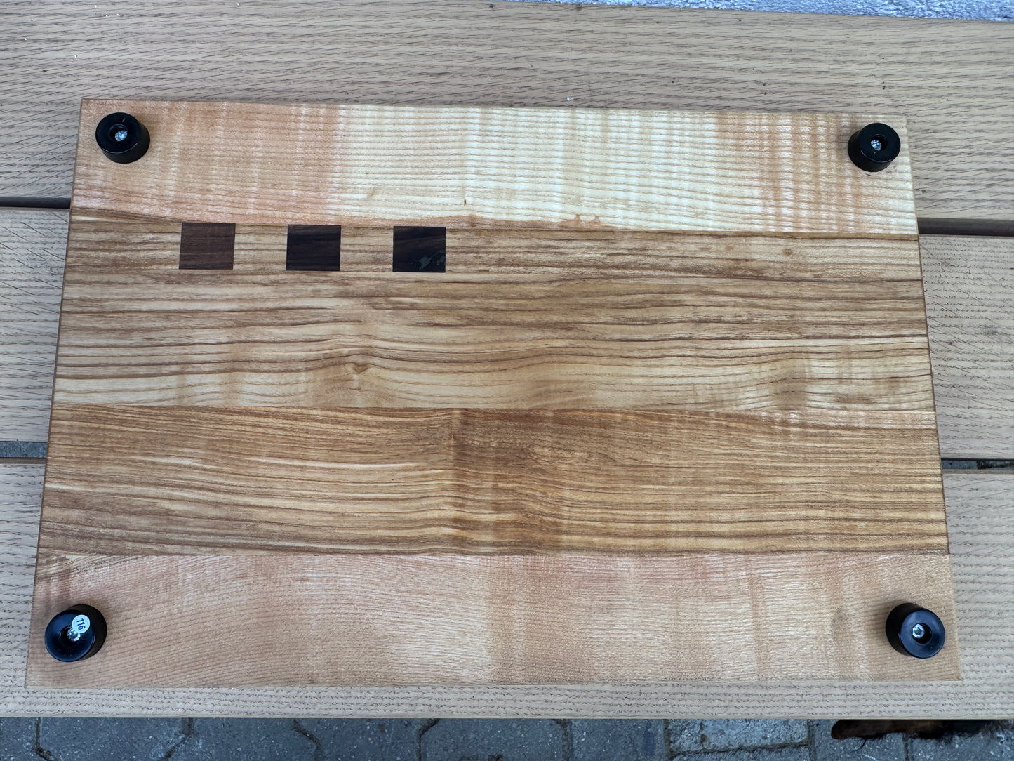 Holzschneidebrett Nr. 116  Esche mit Schwarznuss